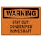Signmission OSHA Warning Sign, 7" Height, 10" Width, Rigid Plastic, Stay Out! Condemned Mine Shaft, Landscape OS-WS-P-710-L-12411 - alternate 1